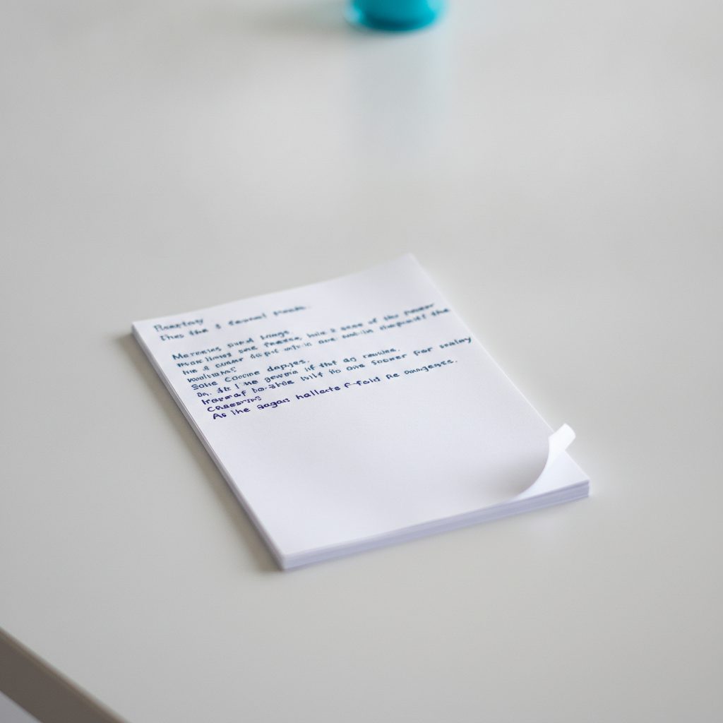 A stack of printed pages covered in handwritten margin notes and underlines.